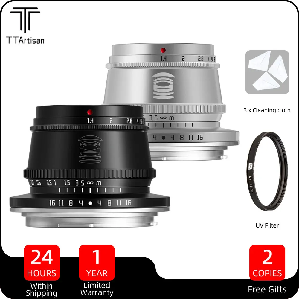 

TTArtisan 35mm F1.4 APS-C Manual Focus Camera Lens for Sony E Mount Canon EOS M RF Fujifilm Fuji XF X Nikon Z L M43 Lente