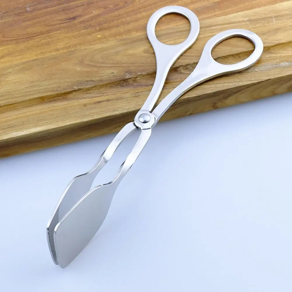 Serving Tongs Stainless Steel Buffet Tongs Mini Bread Clip Food Scissors Shape Salad Steak Clip for Baking Barbecue