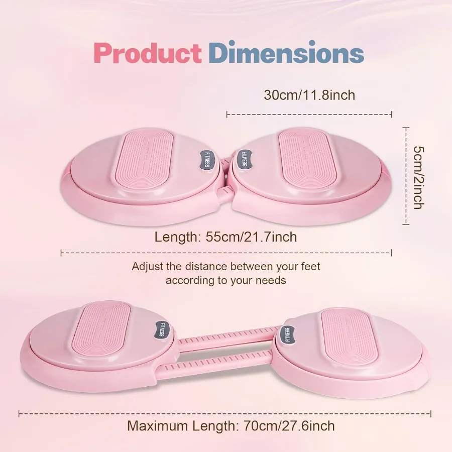 Ab Twister Board, Waist Twister Machine with Resistance Bands, Waist Twisting Disc for Core & Ab Exercise, Foot Massage, Ideal f