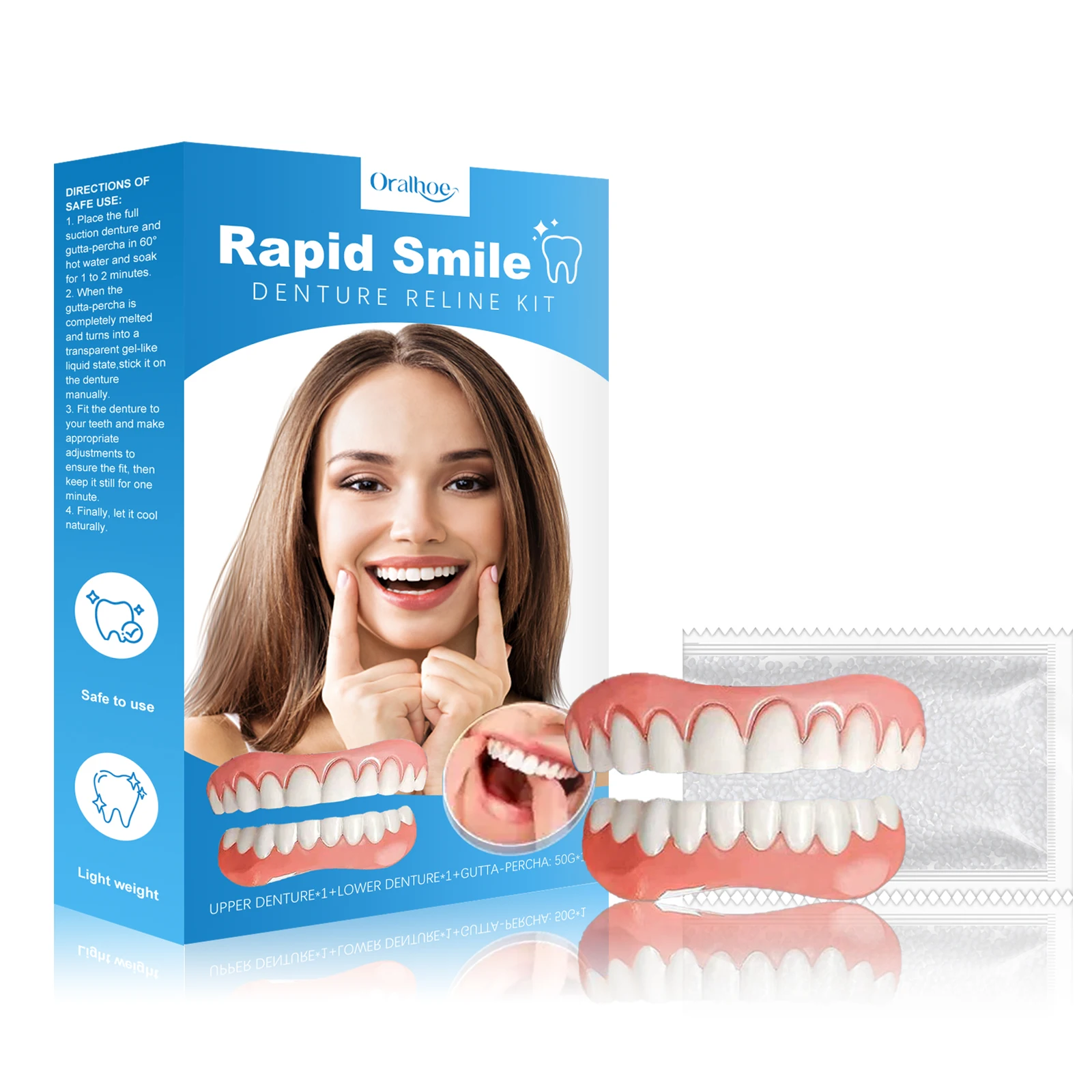 Dental Cosmetic Denture Set - dental beauty set that enhances smile aesthetics, made of comfortable material, cosmetic dentures