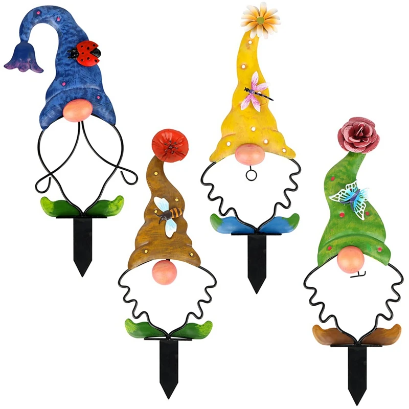 

Металлический гном, 3D насекомые бабочки, украшение для сада, двора, заднего двора, лужайки, уличные украшения