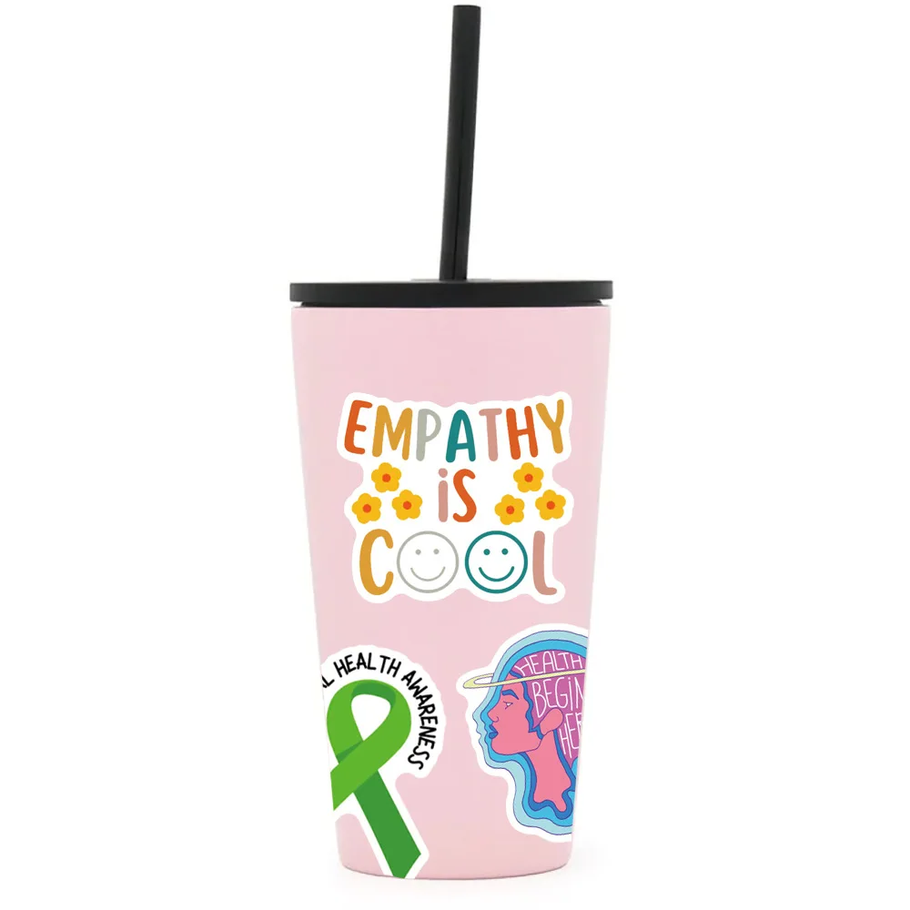 Mental Health Awareness Aesthetic Sticker Set - 50 Pcs for Laptop, Phone, Fridge & Room Decor