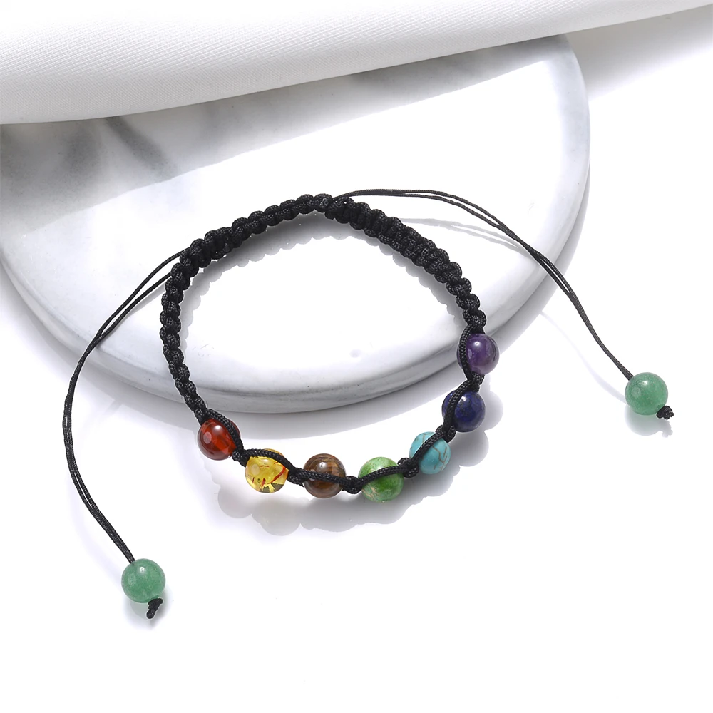 7 Chakra Beads Bracelet for Women Natural Stone Black Rope Braided Yoga  Reiki Healing Balance Bracelets Bangles Meditation Gift - AliExpress