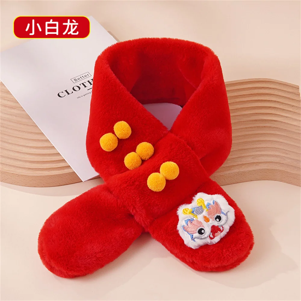 Autumn Winter Soft Plush Children Scarf Cute Cartoon Girl Baby Thick Warm Scarf Outdoor Kids Neckerchief Baby Accessories