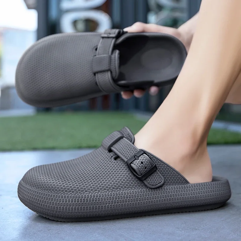 Men Slippers EVA Slip On Casual Walking Shoes Men Casual Baotou Half Slipper Comfortable Soft Household Sandals