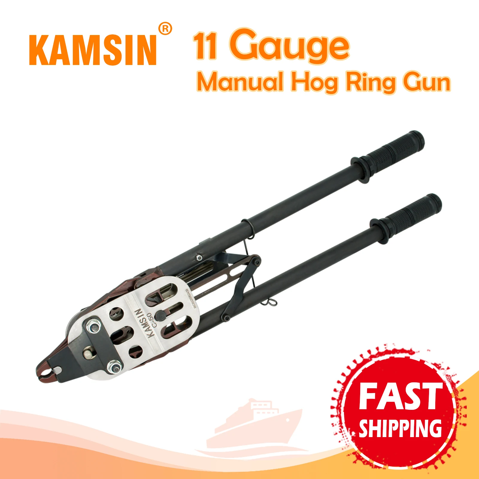 

KAMSIN C50 11 Gauge Manual Tools Snap-Ring Plier with Auto-Feed System For Hog Ring Gun Hand Tools for Animal Pet Cages, Mattres