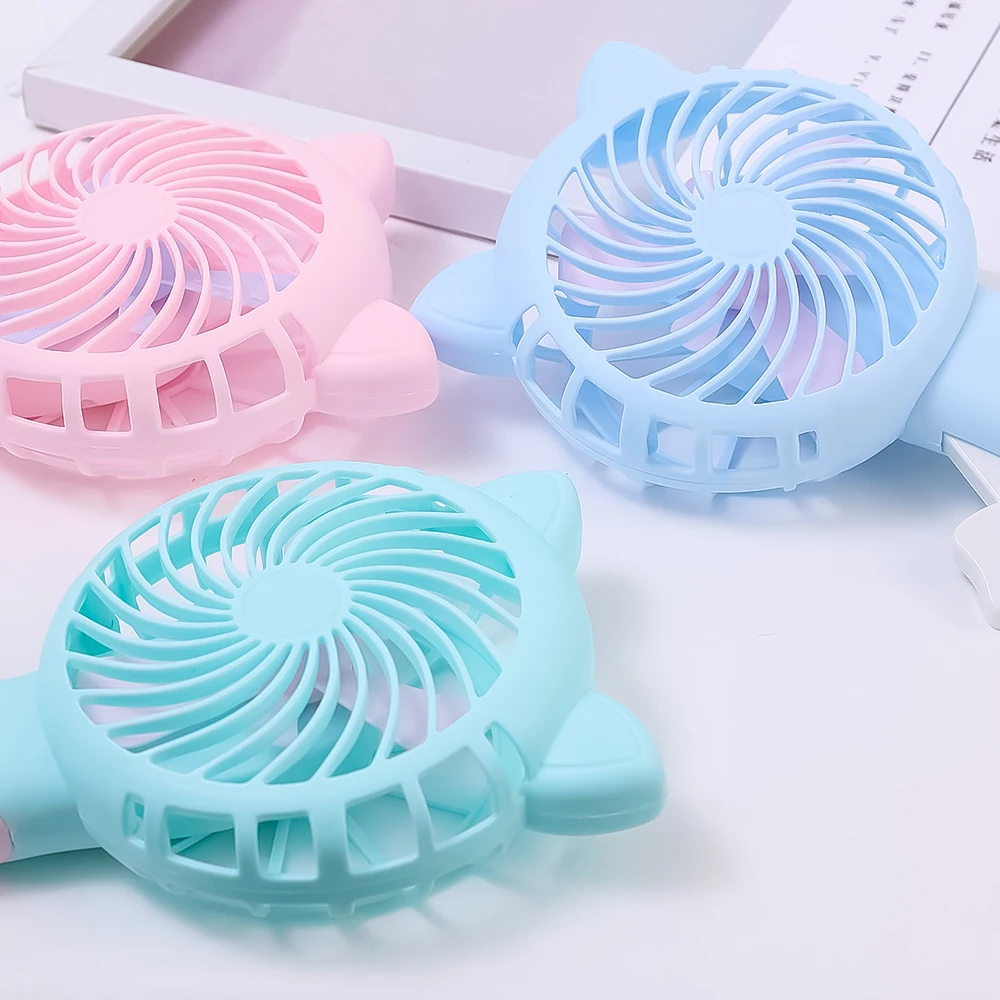 Cartoon Hand-Pressed Hand-Cranked Small Fan Mini Student Portable Hand-Held Fan Manual Children's Toys Summer Cooling