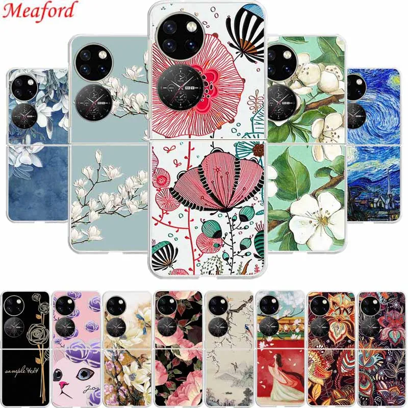 Per Huawei Pocket 2 Case 3D Emboss Relief Custodia Rigida In Plastica Trasparente Per Huawei P50 Pocket S 2 Case P 50 Tasche Tascabili Coque