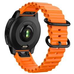 Durable Ocean Strap Replacement Watchband - 22mm/26mm Adjustable Bracelet in Vibrant Color for 26mm (Orange)