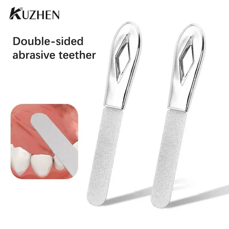 Stainless Steel Teeth File Tooth Grinding Tools Wisdom Tooth Sandpaper Stick Dental Correction Tools Tooth Alignment Silvery