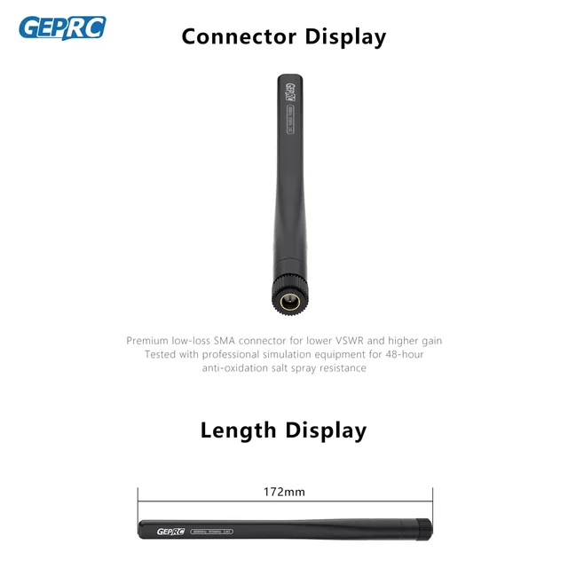 GEPRC 868MHz/915MHz/2.4GHz Tri-Band Stick Antenna - High Frequency Long Range for FPV DIY RC Quadcopter Freestyle Drone Parts Ac 1