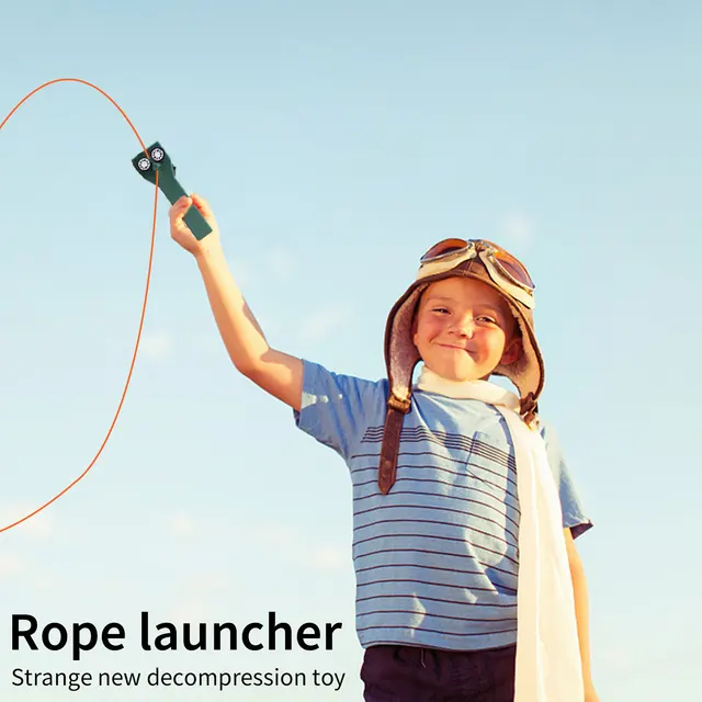 Hot ZipString Rope Launcher Propeller Toys Cute Cat String Controller Rope Flying Funny Party Electric Toy For Kids Xmas Gifts 3