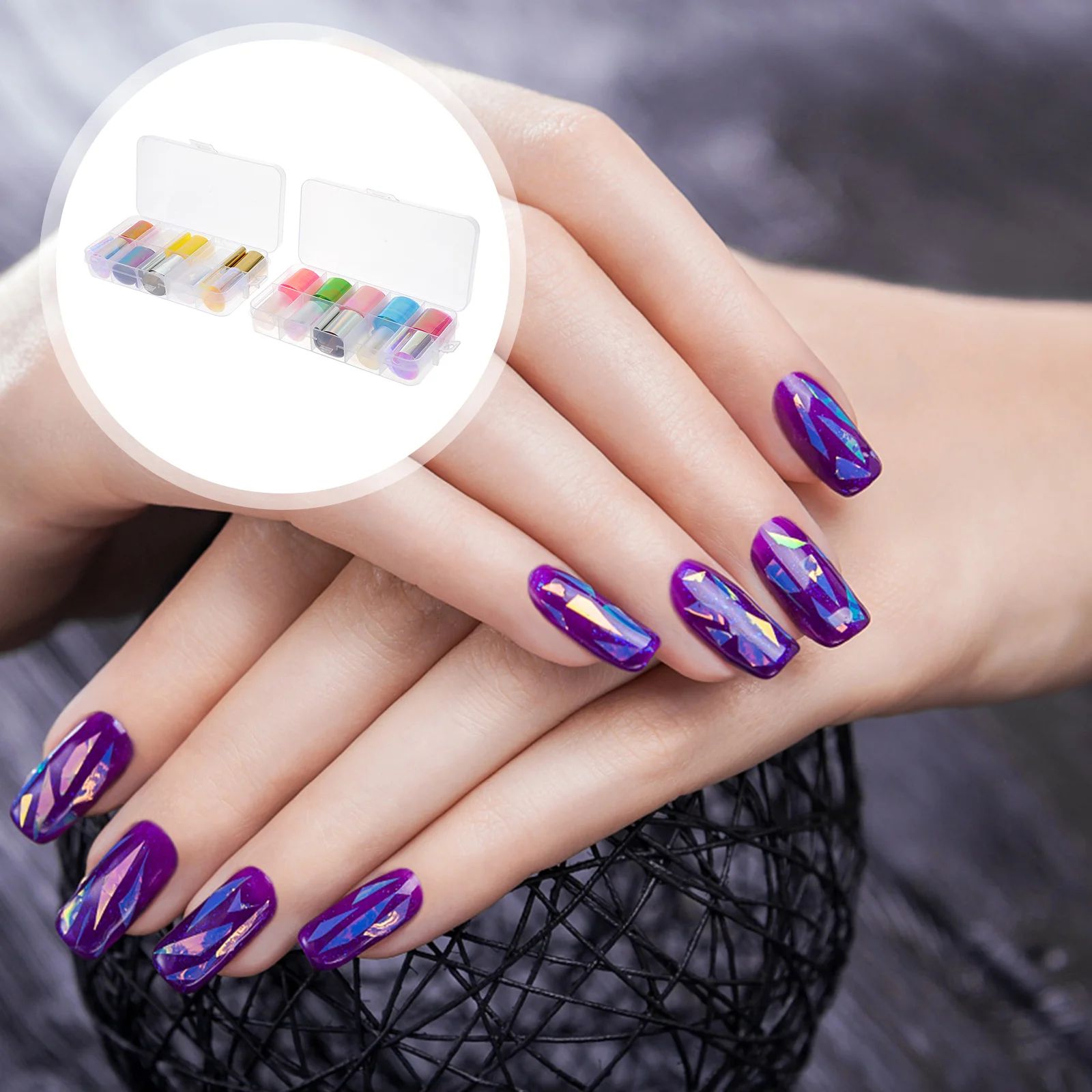 

2 Set Manicure Kit Women Nail Sticker Stylish Girl Stickers Christmas Shiny Art Decals