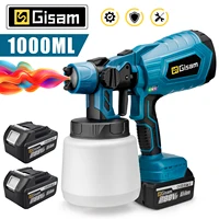 1000ML Cordless Electric Spray Gun High Power HVLP Paint Sprayer Auto Furniture Steel Coating Airbrush For Makita 18V Battery 1
