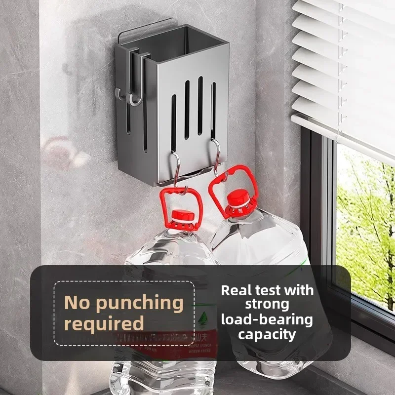 1pc Kitchen Chopsticks Holder Multifunctional Hanging Utensil Drying Rack Hooks No Drilling Wall Mounted Spoon Fork Holders 5