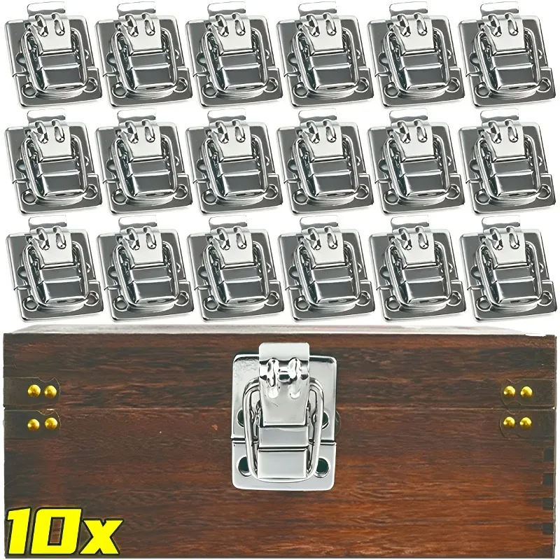 2/10PCS Stainless Steel Wood Box Hasps Jewelry Boxes Suitcases Metal Latches Cabinet Drawer Decoration Buckles Hardware Tools