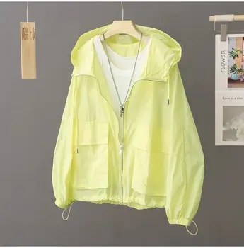 Summer Sunscreen Hooded Lightweight Loose Windbreaker 2025 New Breathable Outdoor Thin Jacket For Women Plus Size Trench Coat 1
