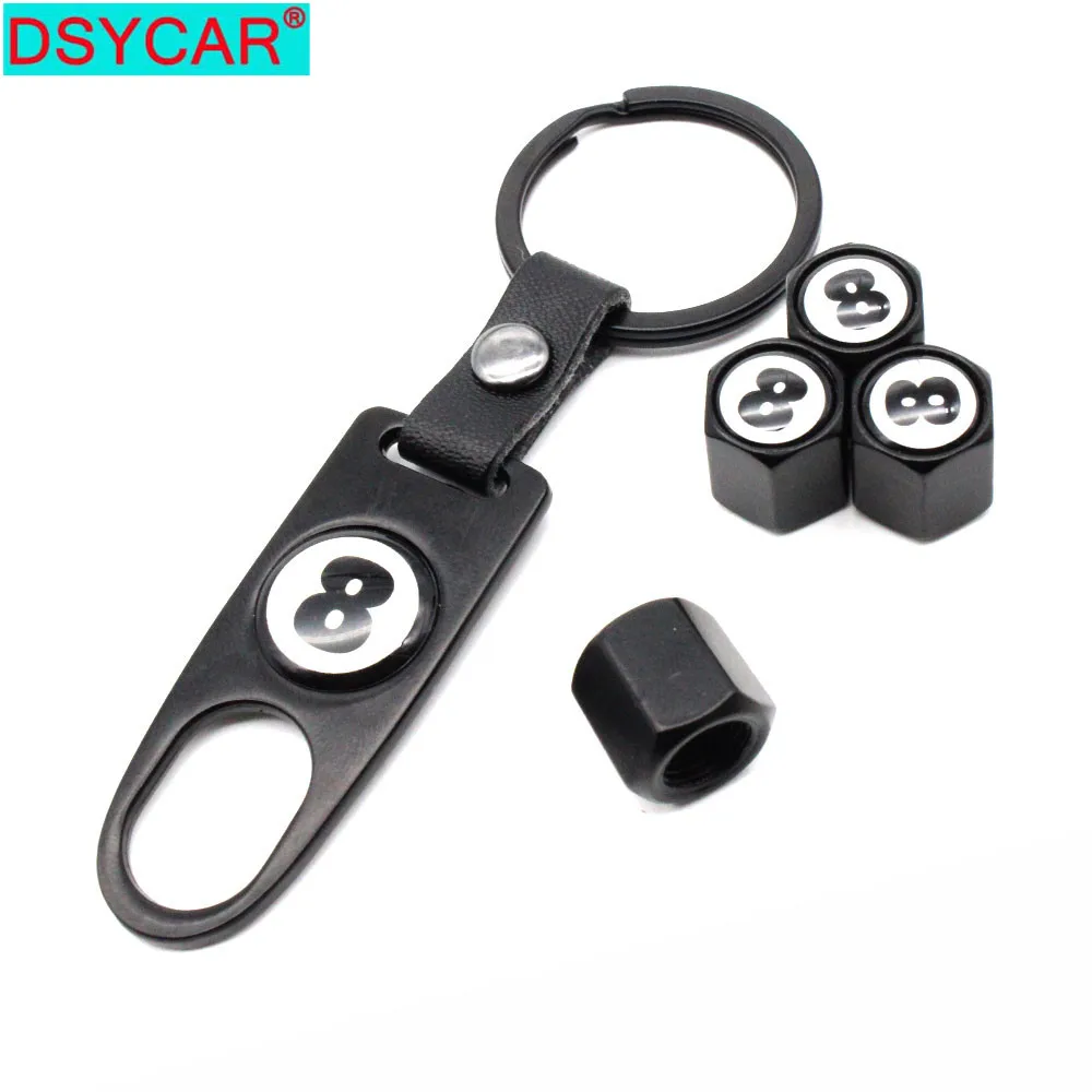 Dsycar 4pcs Zinc Alloy Antitheft Car Wheel Tire Valve Caps Stem Air+