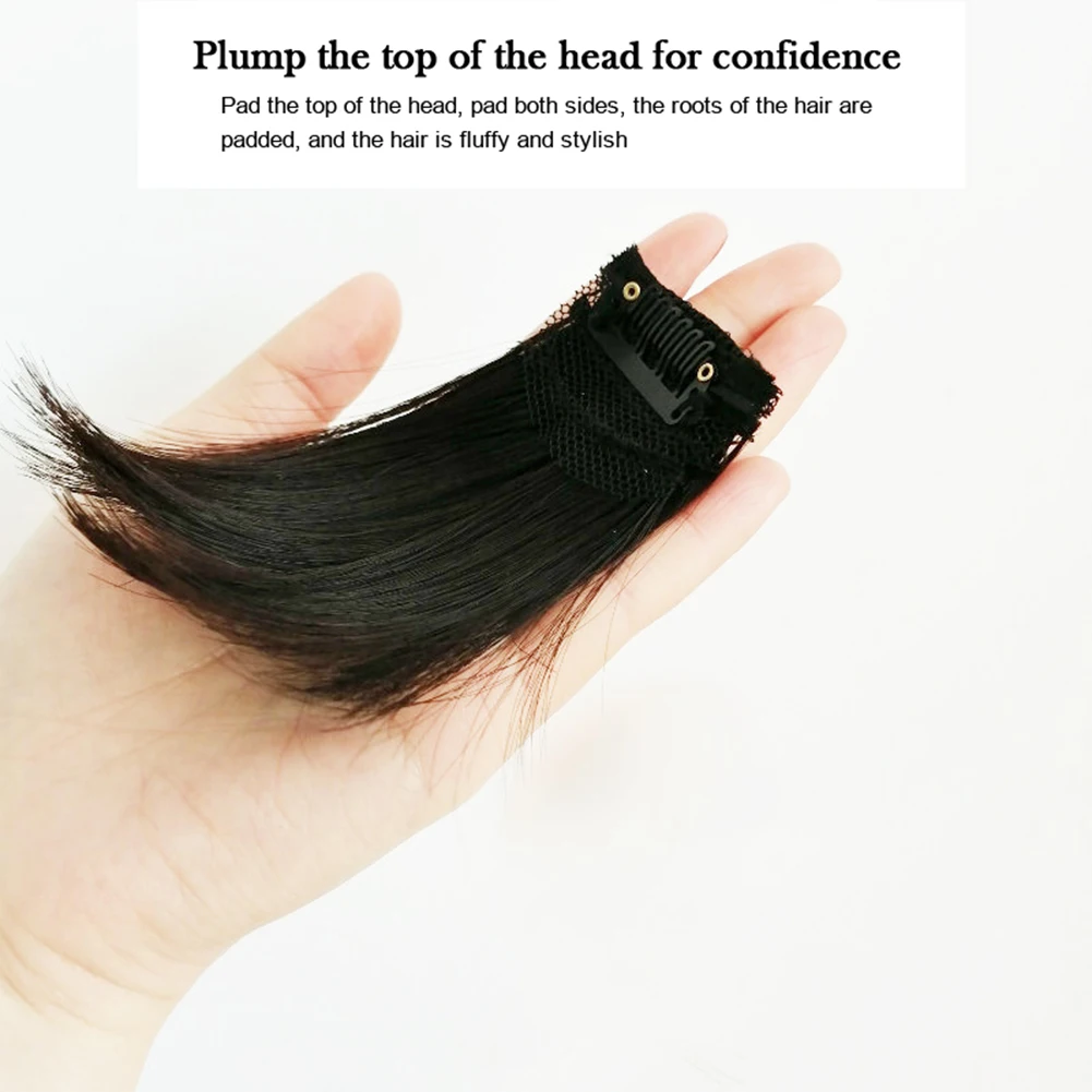 Parrucca nera mini alla moda, seta ad alta temperatura, clip-in, per capelli, estensione della parte superiore della testa, parrucca molto naturale per uomo e donna - immagine 4