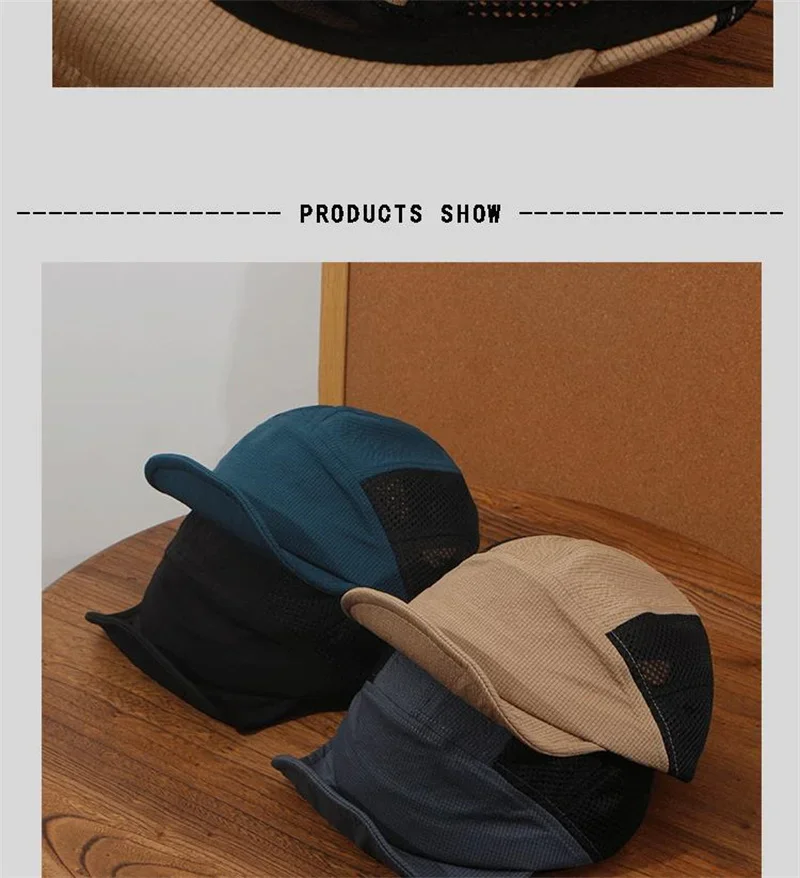 Vente chaude Turban à séchage rapide Casquettes de baseball Été Hommes et femmes Style japonais Mode Mesh Visière Casquette Respirante Visière Soleil_voghion.com