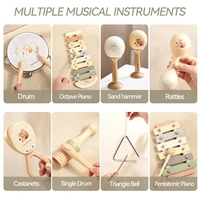 Wooden Montessori Musical Instruments for Baby, Xylophone, Rattle, Drum, Music Enlightenment, Educational Toys , Christmas Gift 4