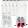 30pcs semi transparent travel storage shoe bags, transparent strap bags, plastic portable shoe storage bags 4