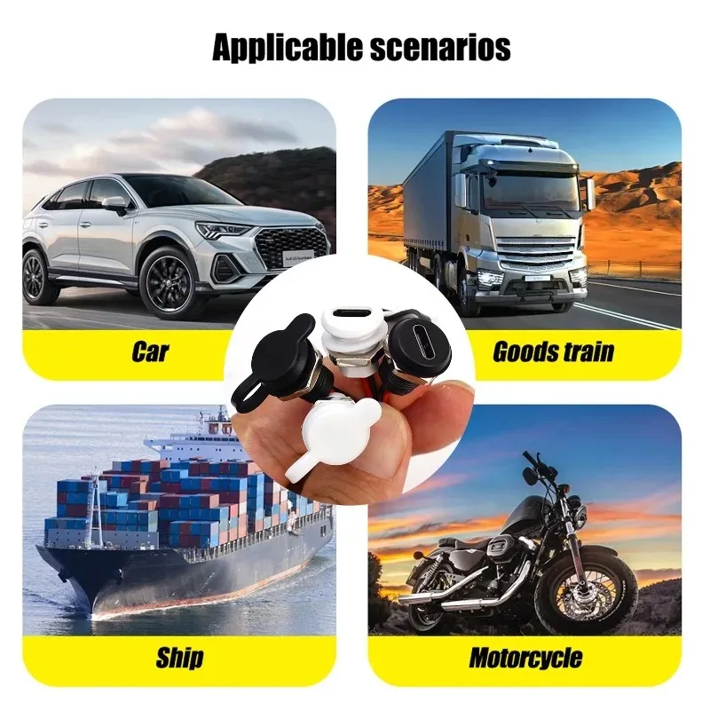 3A Type-C Female 2Pin Type-C Female Socket Connector Waterproof Jack Female Charging Port USB-C Charger Plug Socket