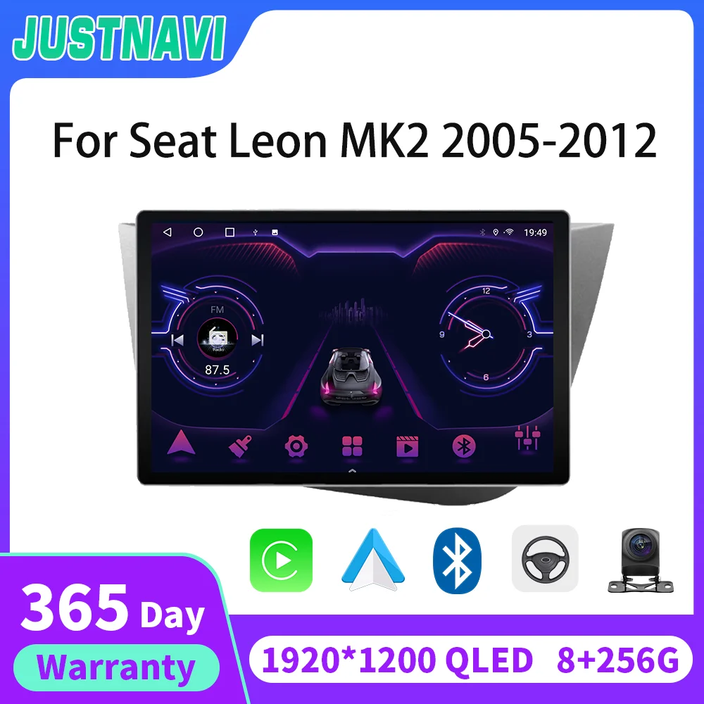

JUSTNAVI 13,1 дюймов 8 + 256G Автомобильный GPS мультимедийный радиоплеер, головное устройство для Seat Leon MK2 2005-2012 RDS