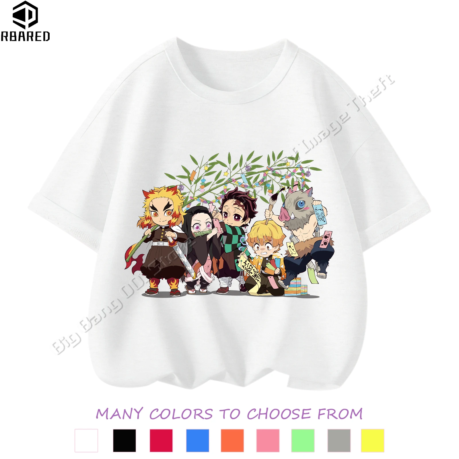 2024 2024 Kids Clothes Demon Slayer: Kimetsu No Yaiba Short Sleeve Summer Top Shirts Children's T-shirt MINISO Japanese Anime 3
