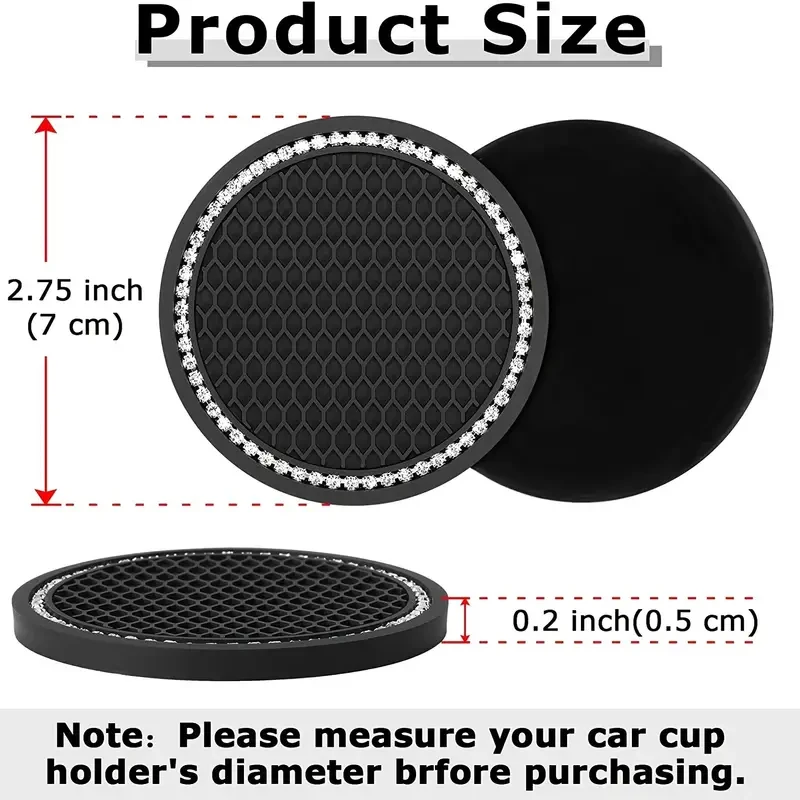 Bling Crystal Car Cup Holder Insert Coaster Auto Interior Accessories...
