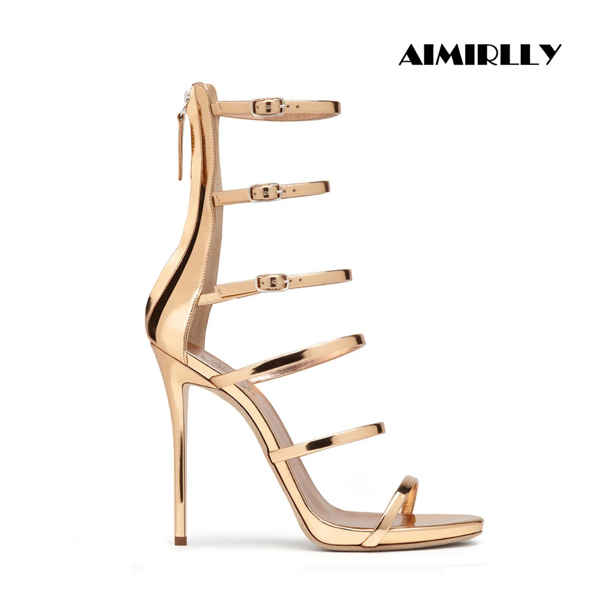 

Fashion Women‘s Sandals Open Toe High Heels Shoes Stiletto Buckle Strappy Cover Heel Ladies Wedding Party Heel Champagne