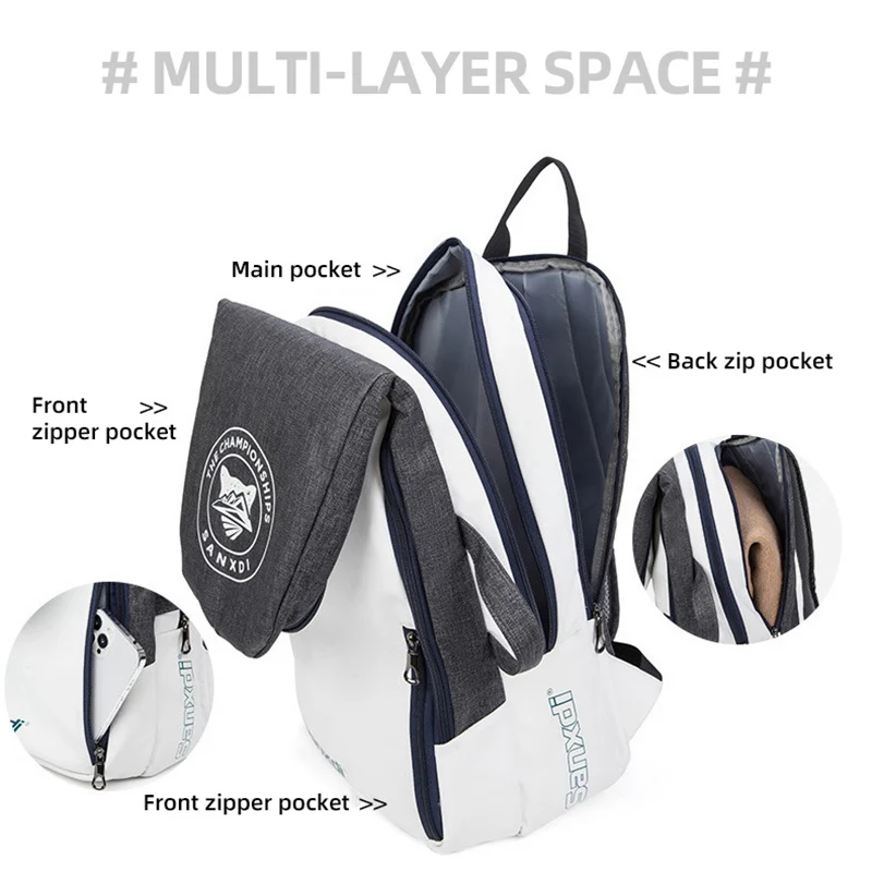 Tennis Paddle Backpack Squash Badminton Rackets Bag Tennis Padel Squash Racquet Carrying Handbag Large Capacity Raquete Bags