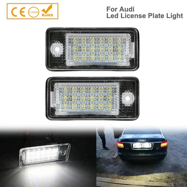 Luces LED para matrícula de coche, Kit de bombilla para matrícula de 12V,  SMD3528, para Audi