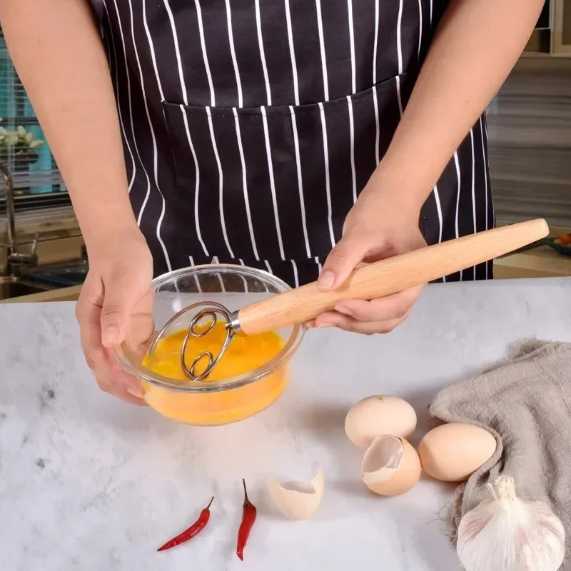 For Kitchen Gadgets Pastry Stainless Steel Dough Mixer Cake Tools Danish Dough Whisk Handheld Egg Beater Cooking Dining. Bar