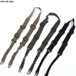 1Pc Tactical 2 Point Sling Shoulder Strap Outdoor Rifle Sling QD Metal Buckle Belt