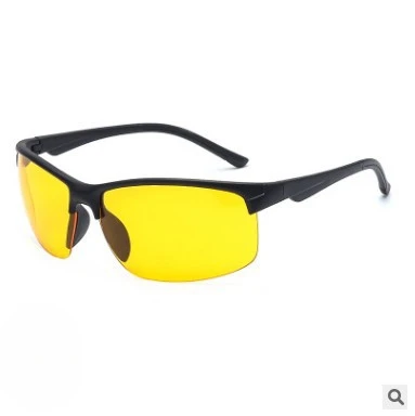 FG Men Night Vision Glasses for Driving Yellow Glasses PC Frame Sunglasses Outdoor To Handle At Night Anti Glare Gafas