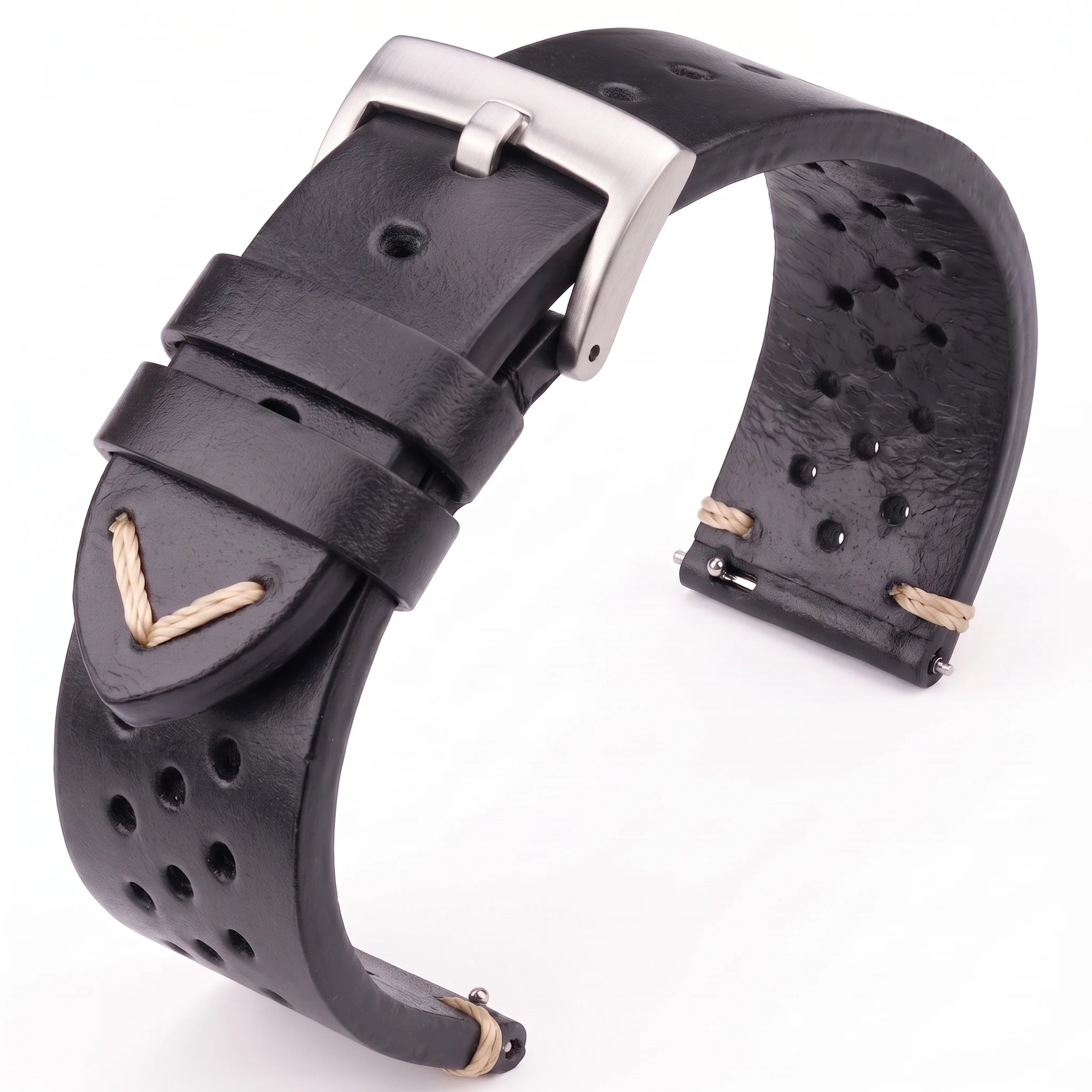 Handmade Cowhide Breathable Leather Watch Band - Available in Four Colors