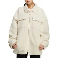 Adidas officiel authentique trois rayures femme laine d'agneau chaud col rabattu manteau HC6602 5