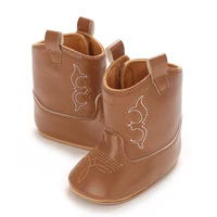 New Baby Little Boots Cute High Quality Soft PU Anti slip Sole Spring and Autumn Fashion 0-18M Newborn Walking Shoes 5