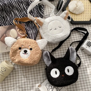 만화 봉제 아기 숄더백, 귀여운 고양이 키즈 메신저 백, 여아용 동전 지갑 핸드백, 카와이 유아 어린이 크로스 바디 백