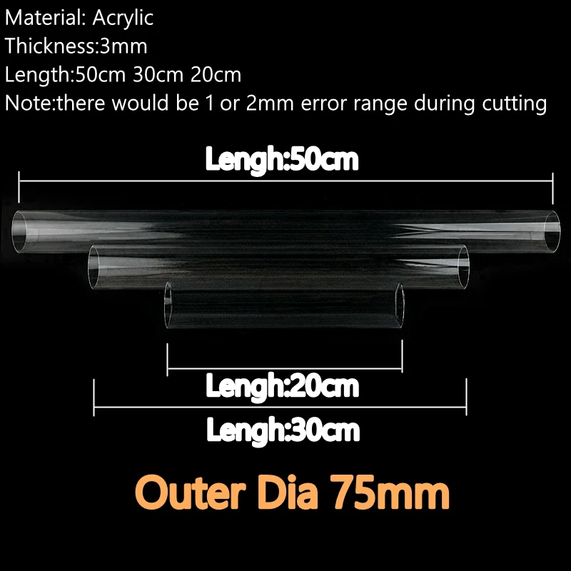High-Quality Transparent Acrylic Tube - Multi-Purpose Plexiglass Pipe, Various Lengths