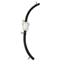 Motorcycle Fuel Tank Petcock Valve with Inner Filter and Hose Clips (White-Y-2)
