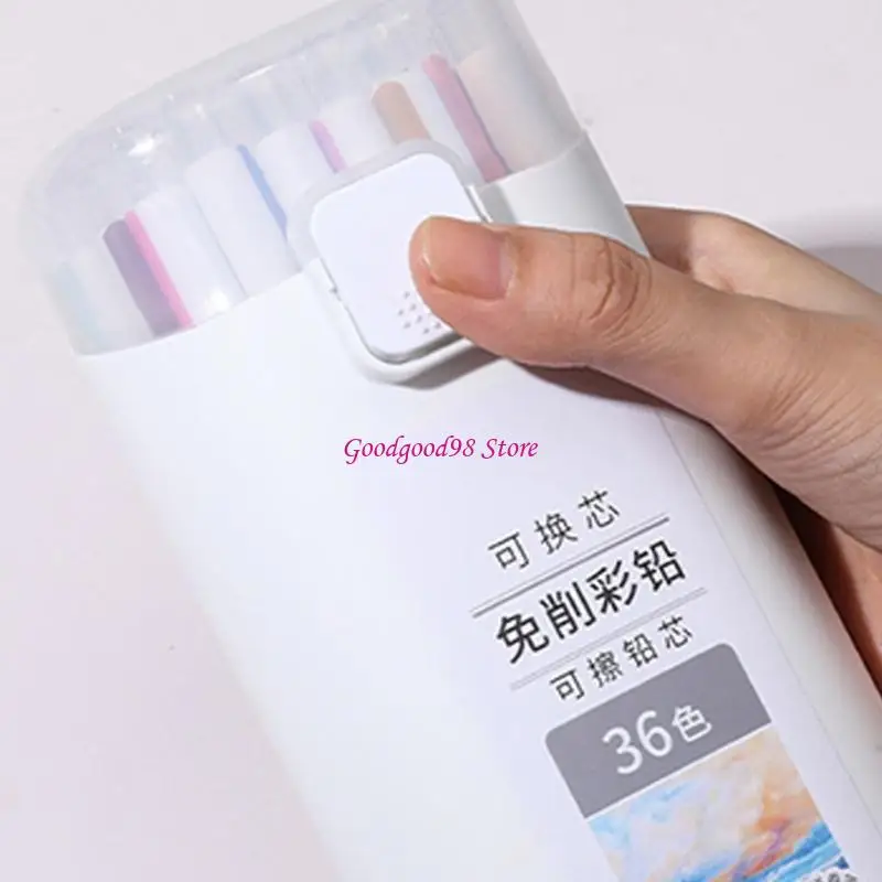 지울 수있는 개폐식 컬러 연필 3.0MM 아이 성인 미술 드로잉 색칠을위한 리필 형 연필을 선명하게하지 않음