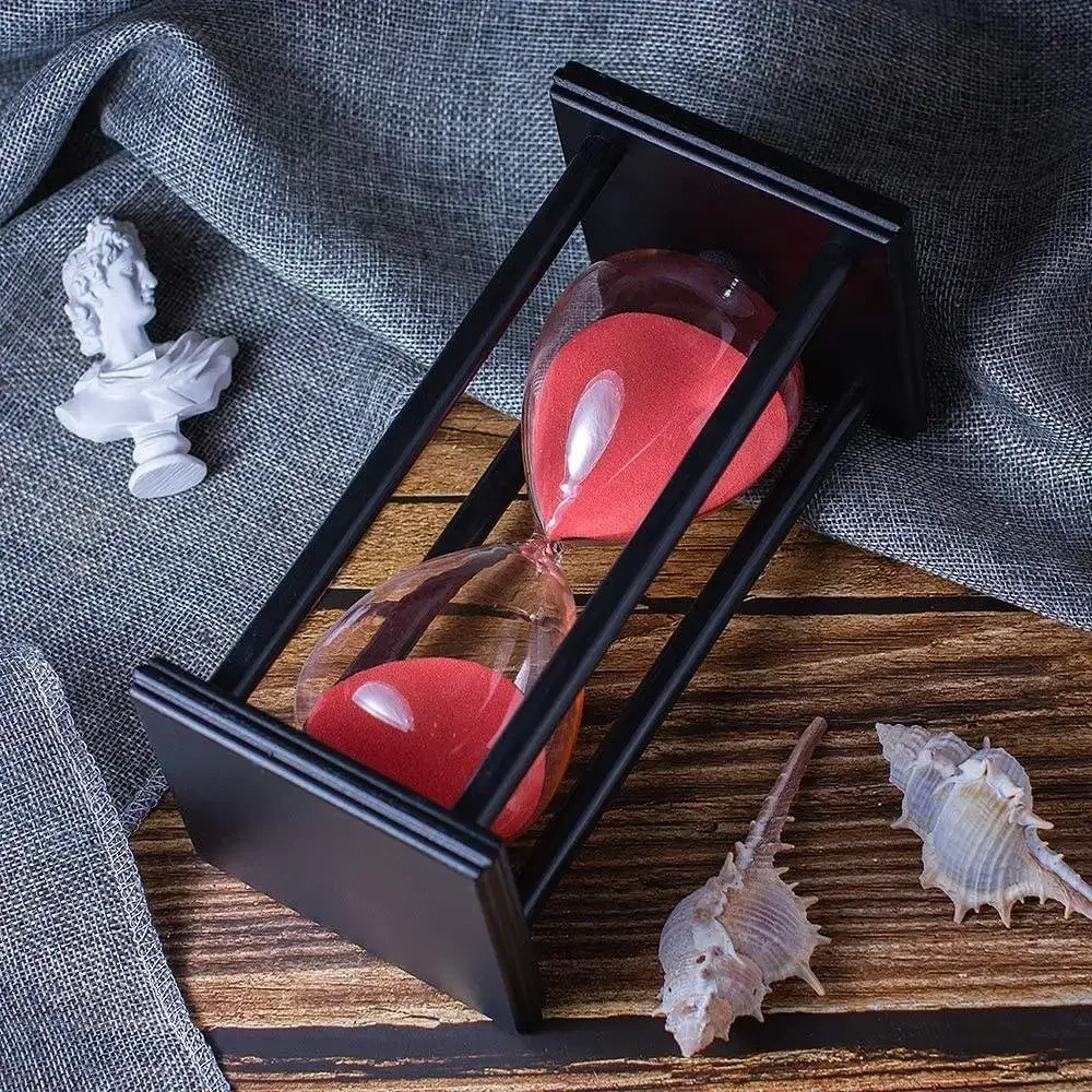 30 Minutes Wooden Hourglass Modern Sandglass Creative Birthday Gifts Kitchen Timer Home Decoration Sand Clock Office Ornaments Sand Timer Liquid Hourglass Timer Colored Hourglass