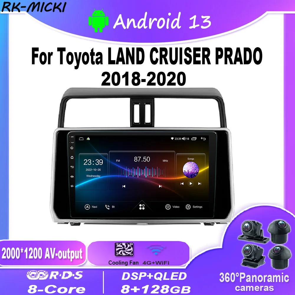 

Radio con GPS car,reproductor car multimedia player con Android13,WiFi,para Toyota Land Cruiser Prado 2018-2020,Carplay,4G,WiFi