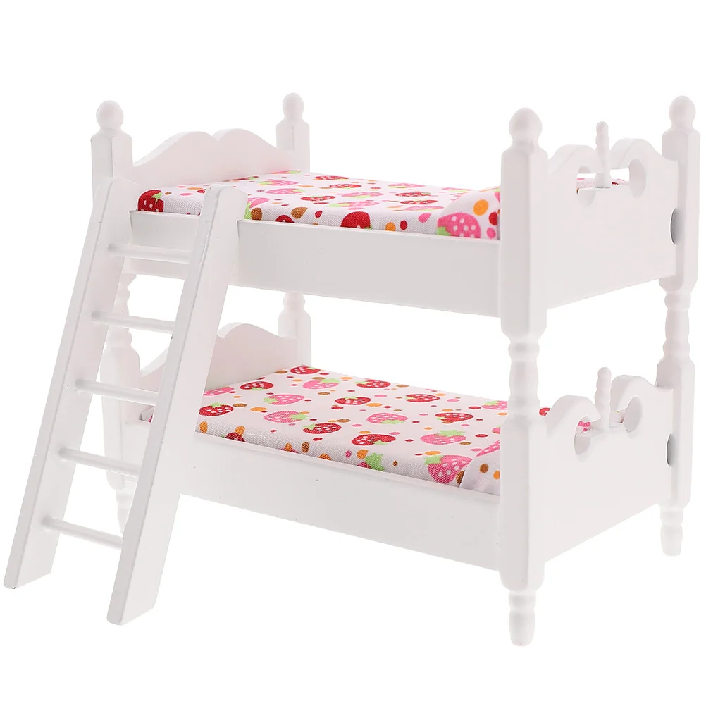 

Кукольный домик двухъярусная кровать мини-модель мебели орнамент реквизит украшение деревянная фотография