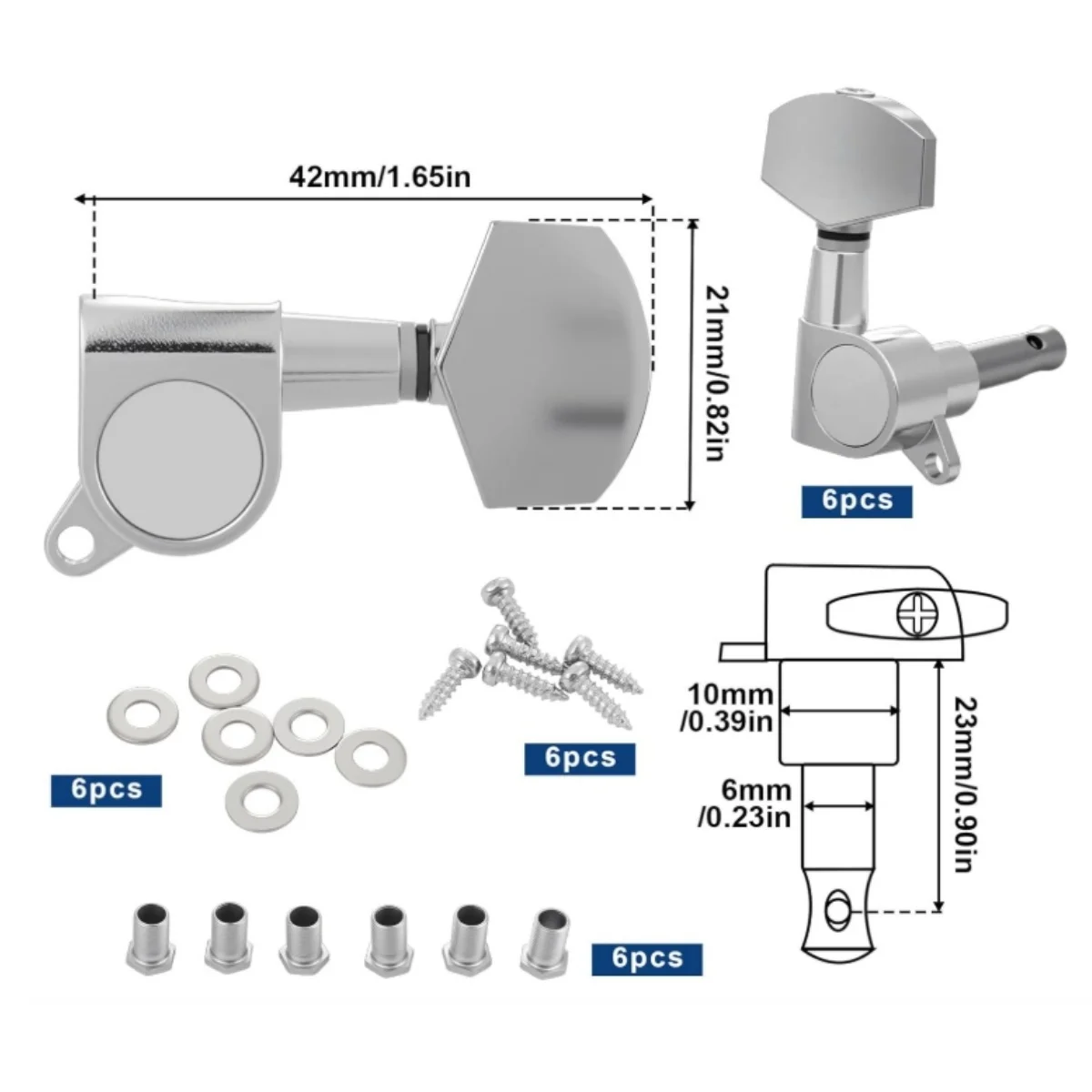 Guitar Tuner Pegs Tuning Pegs Keys Machine Heads Set Electric Guitar Tuning Keys Locking Tuners 6 Pieces