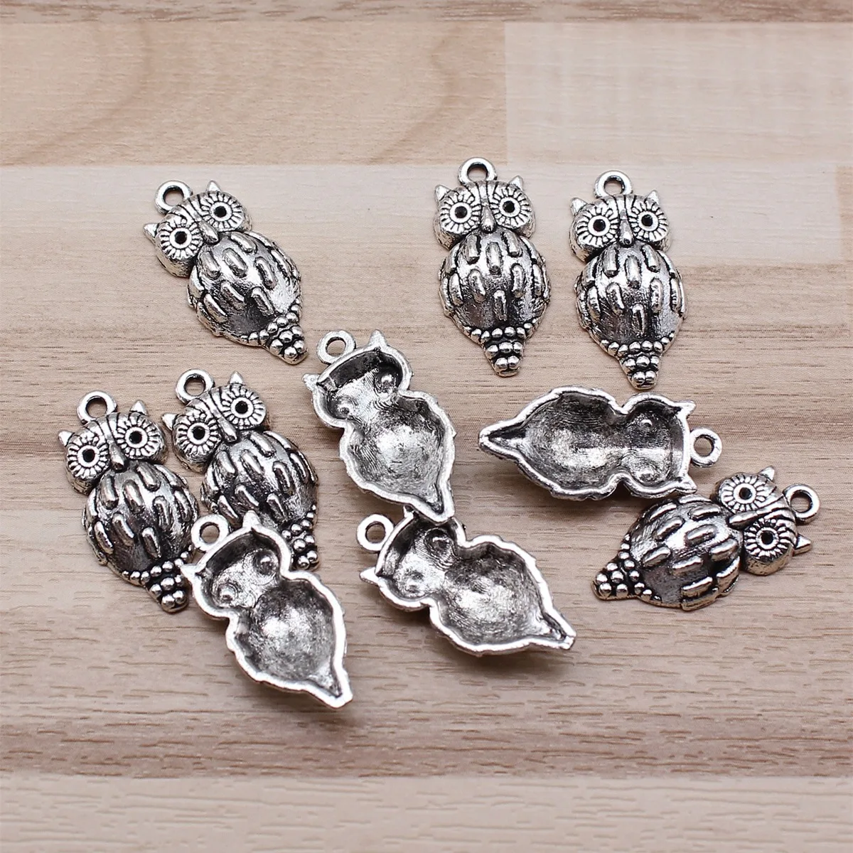 IFOCUS DIY 주얼리 제작용 부엉이 부적, 아연 합금 23x1mm, 0.91x0.43 인치, 10 개 1 조