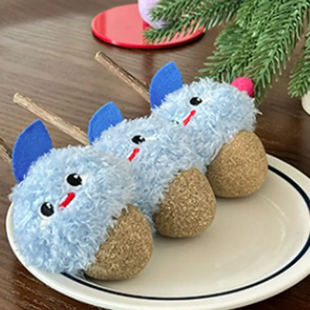 Funny Plush Kitten Chew Toy Cute Wooden Cats Grinding Teeth Sticks Cartoon Bite Resistant Cat Mint Sticks Cleaning Teeth