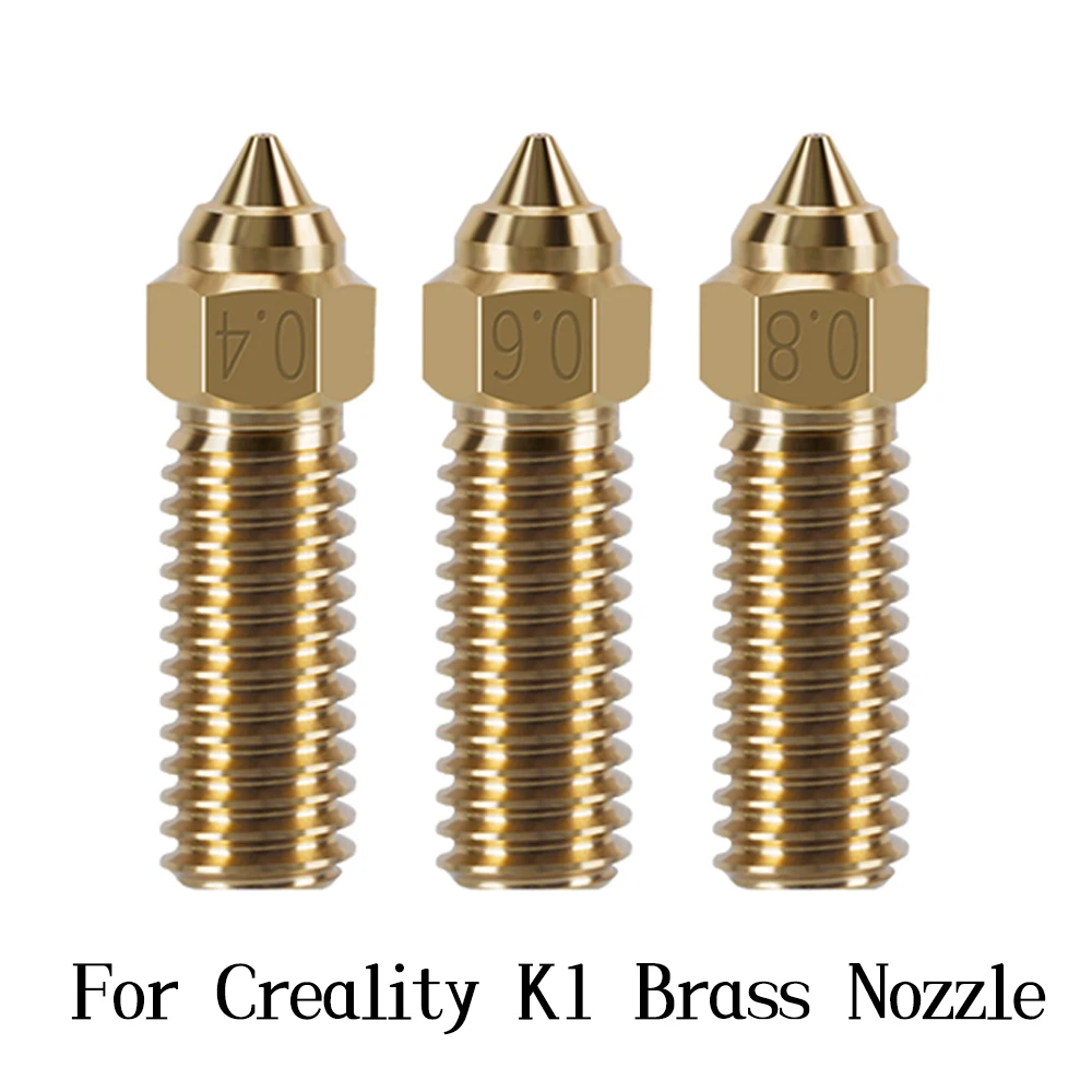 1/3/5PCS High-speed Volcano Brass Nozzle 0.4/0.6/0.8mm For Creality K1/ K1Max / Anycubic Vyper/Kobra / Sovol Sv06 Plus / Sv07